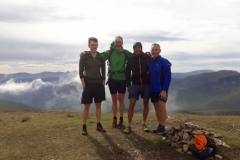Ben Llewellyn, Dave Woolley, Mike Zeidan and Andy Llewellyn on Craig Hill during Andy's 100 Wainwrights, Summer 2018