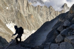 Descending from the Gand Dru North Face. Summer 2019
