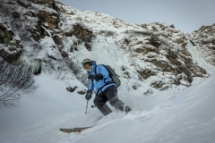 Neil Sawyer, off piste below the Glacier de Bionassay