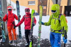 A very wet Martin Cooper, Stan Halstead and Dave Sykes, Valloire, shortly before taking the gondola down...unheard of I hear you say!
